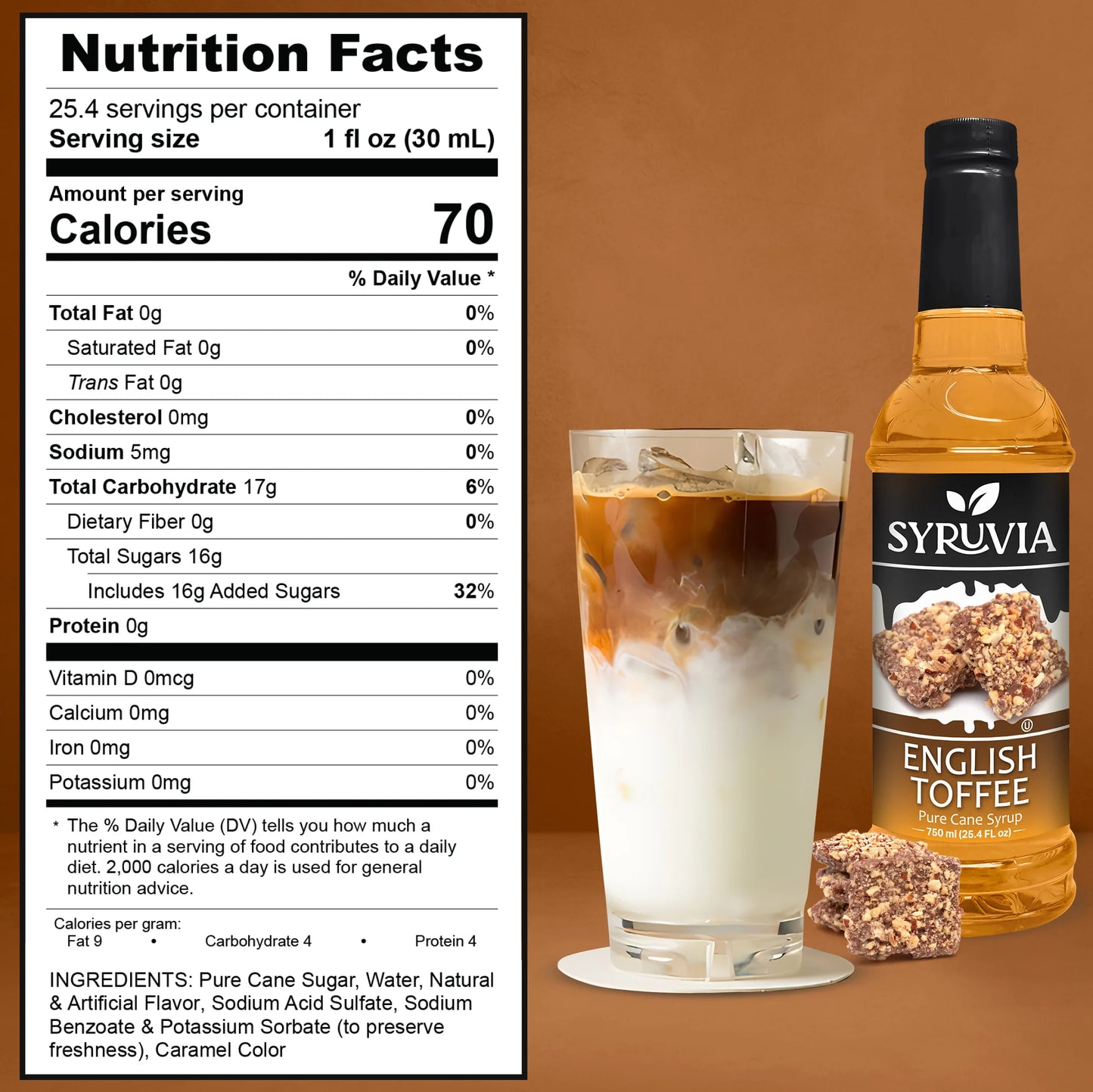 english toffee syrup nutrition facts 