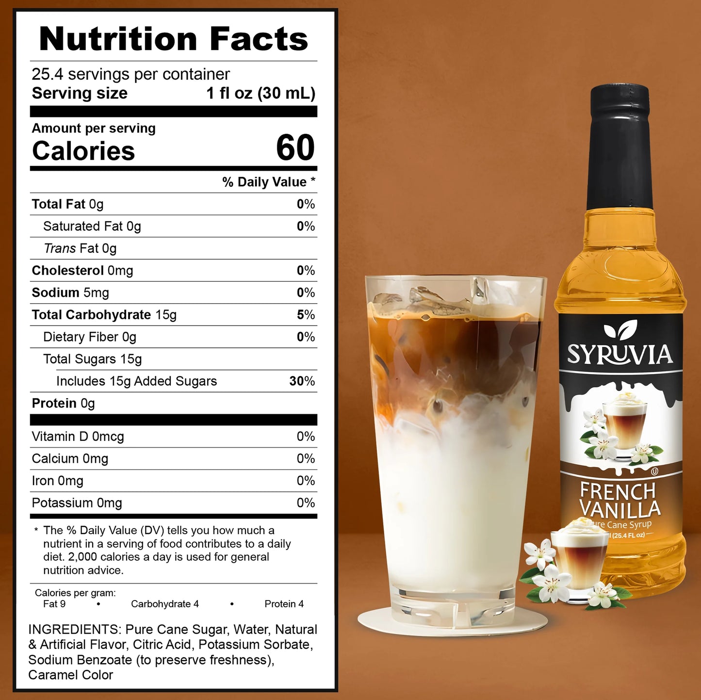 french vanilla syrup nutrition facts 