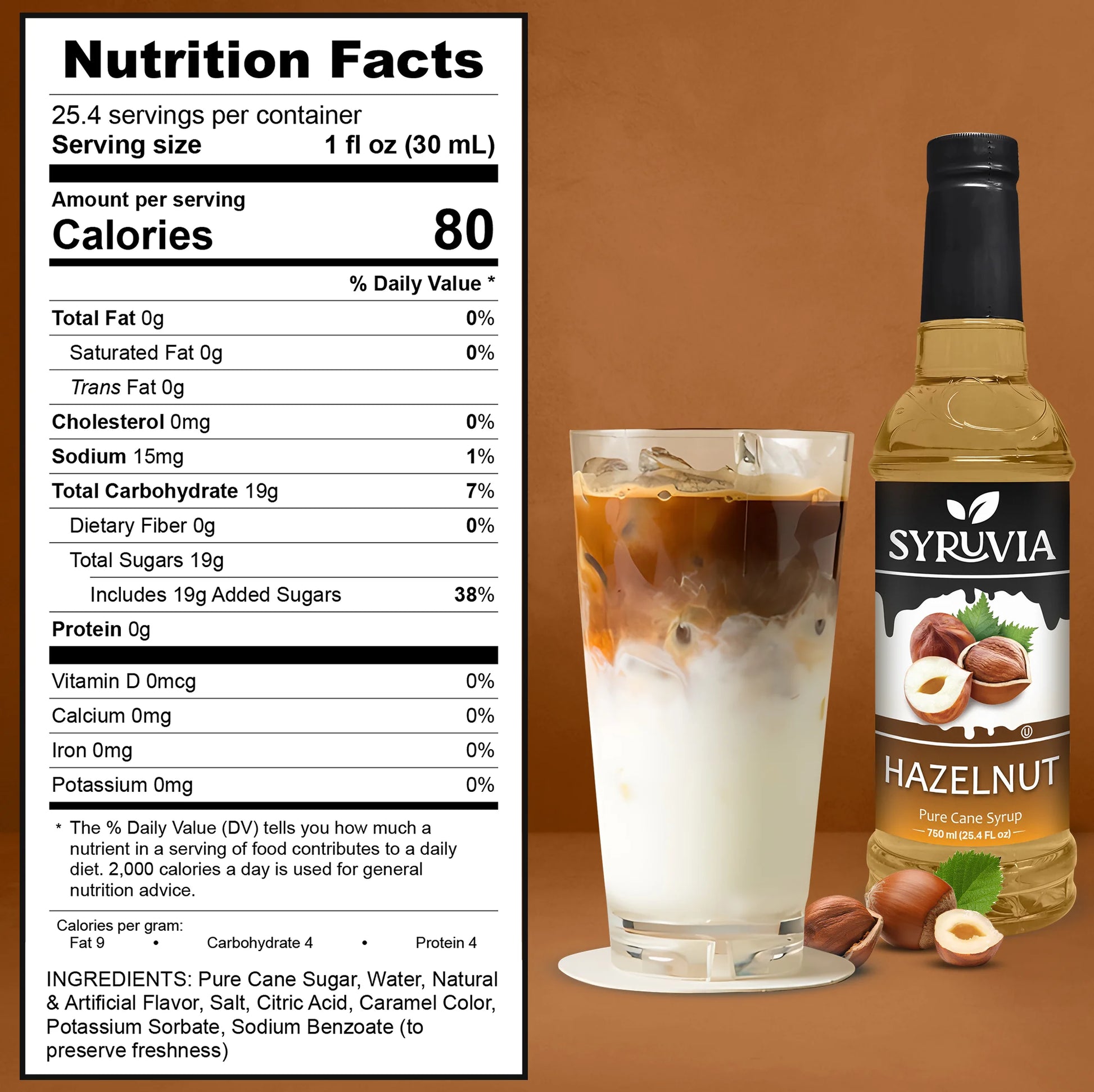 hazelnut syrup nutrition syrup
