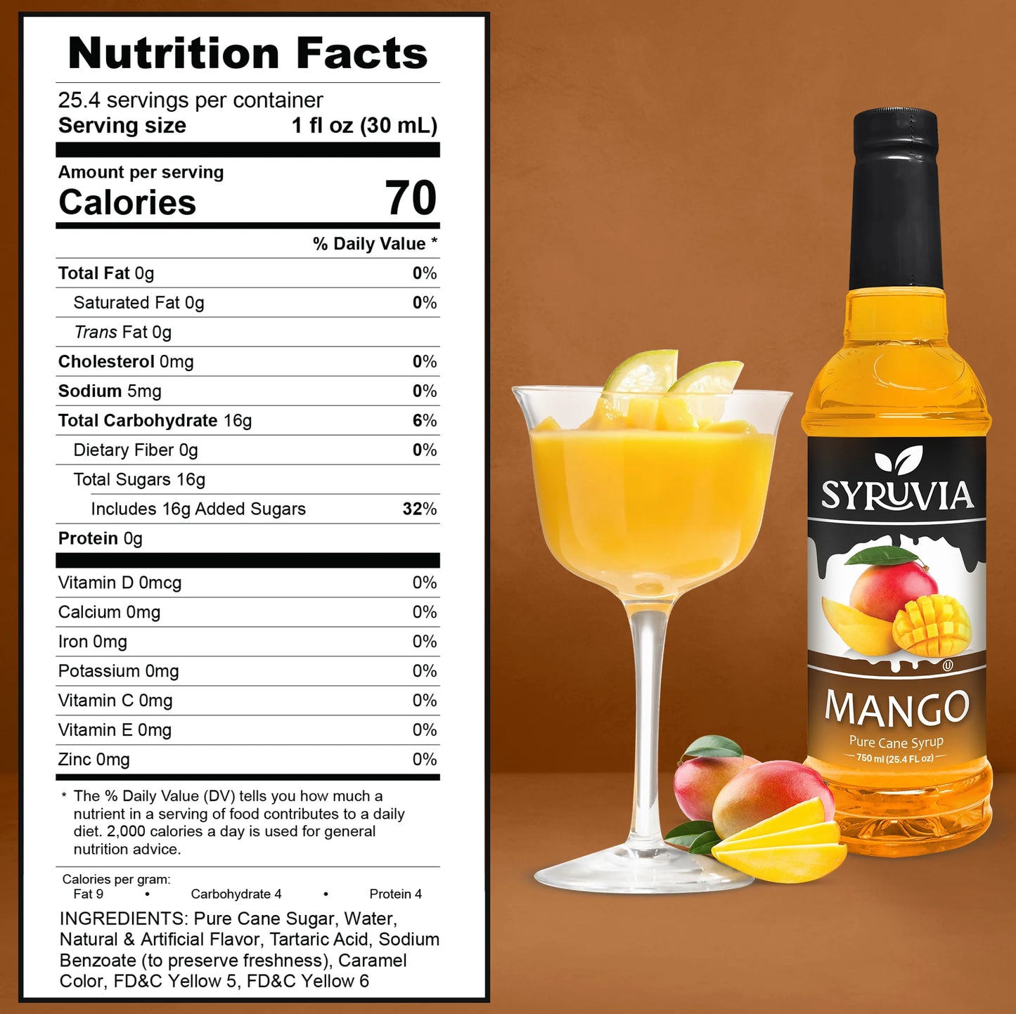 mango syrup nutrition facts
