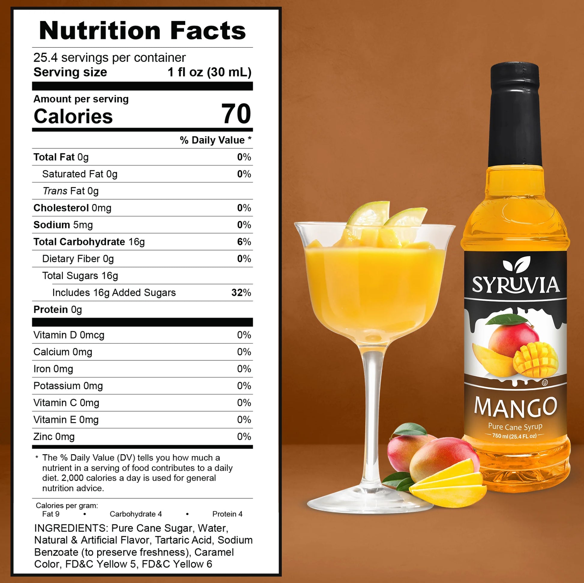 mango syrup nutrition facts