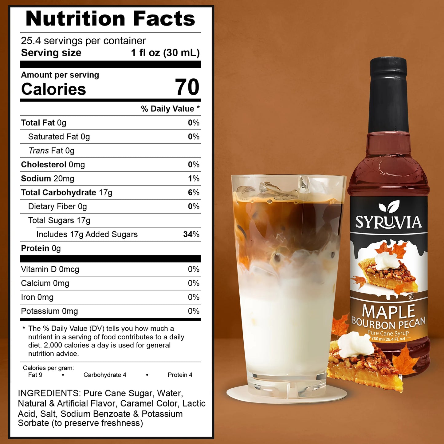 maple bourbon pecan syrup nutrition facts