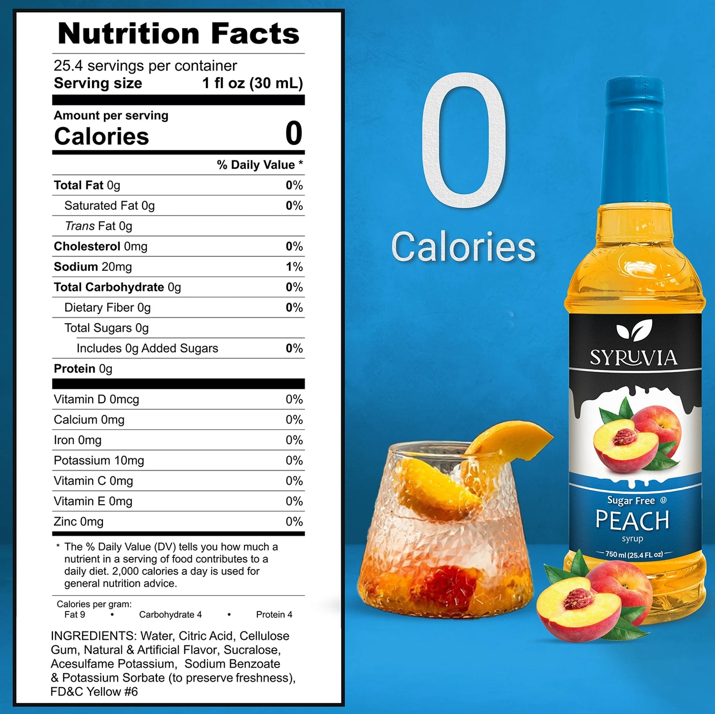 peach sugar free syrup nutrition facts