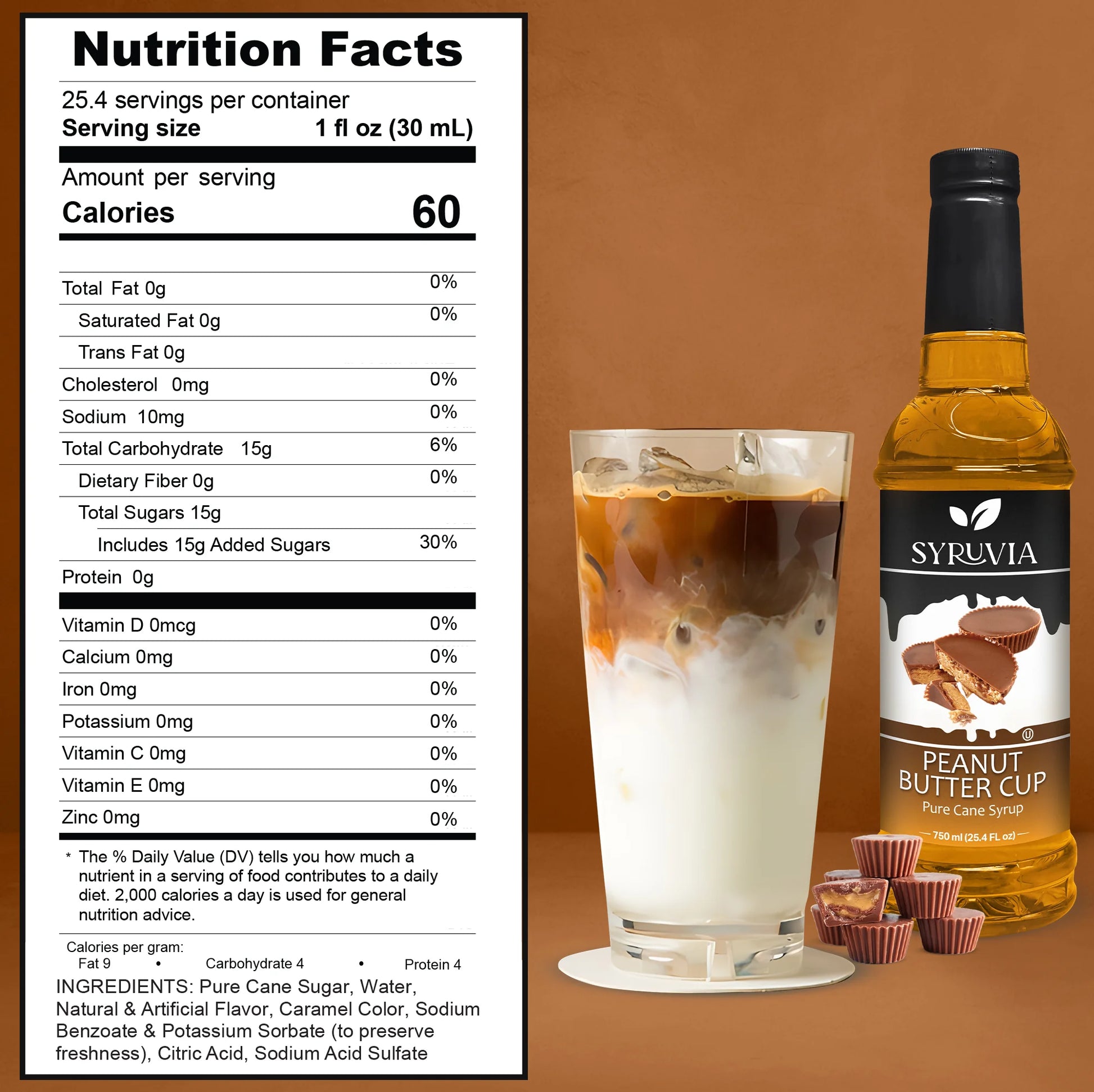 peanut butter syrup nutrition facts