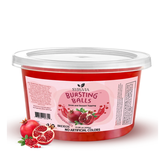 1 LB Pomegranate Flavored Boba Balls for a Bursting and Popping Boba Experience ( 1 case 12x 1lb)
