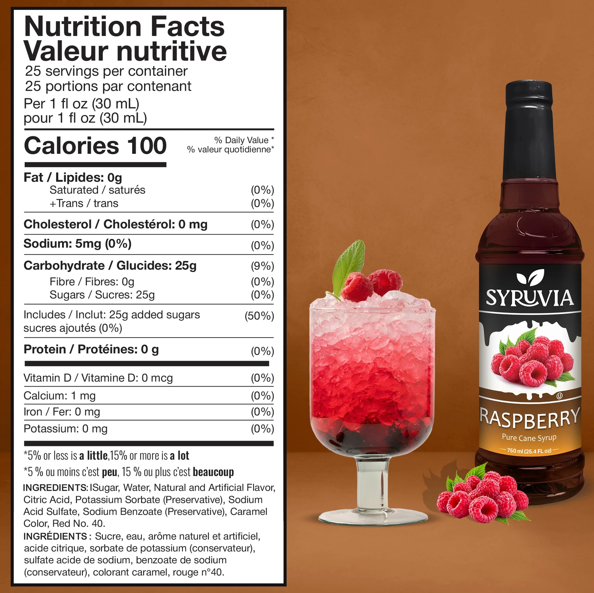 raspberry coffee syrup nutrition facts