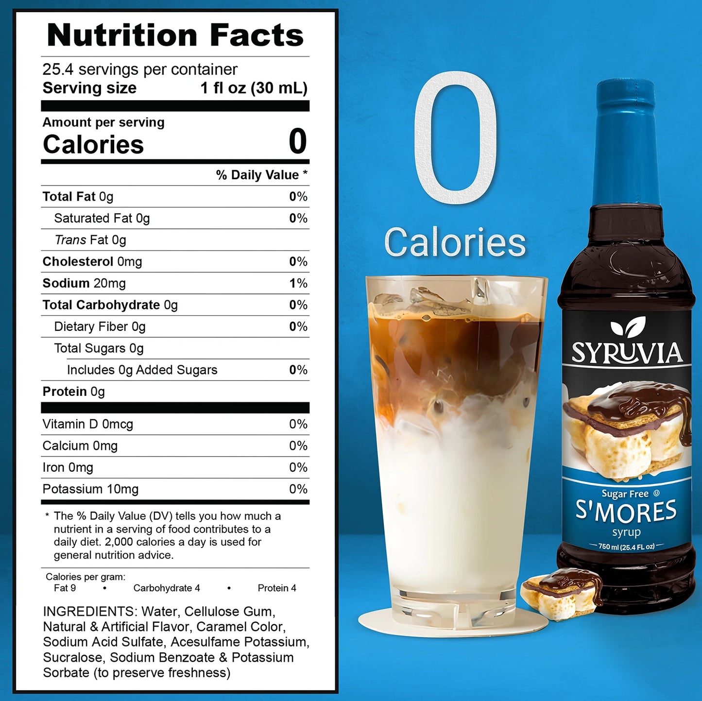 s'mores syrup sugar free nutrition facts