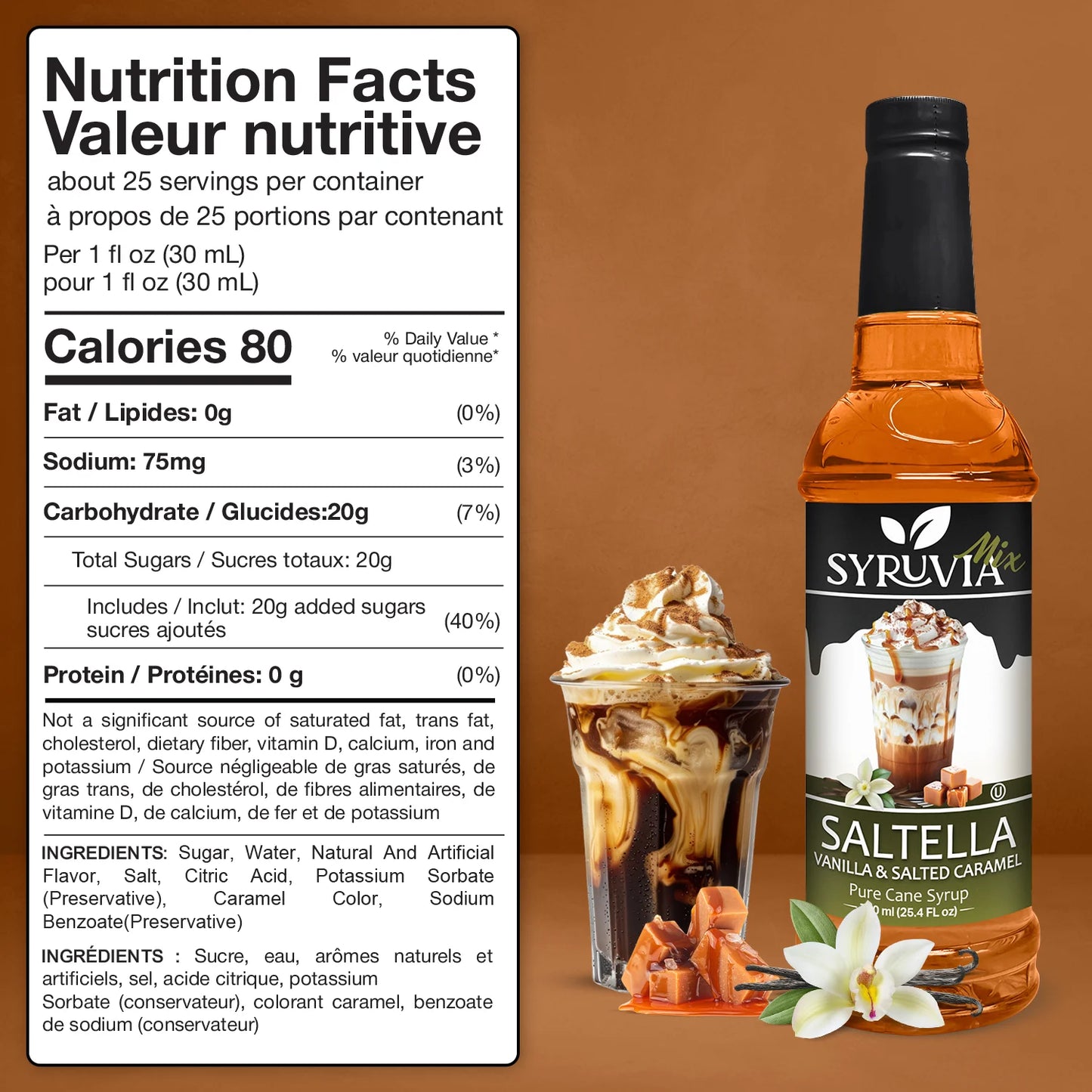 saltella syrup nutrition facts