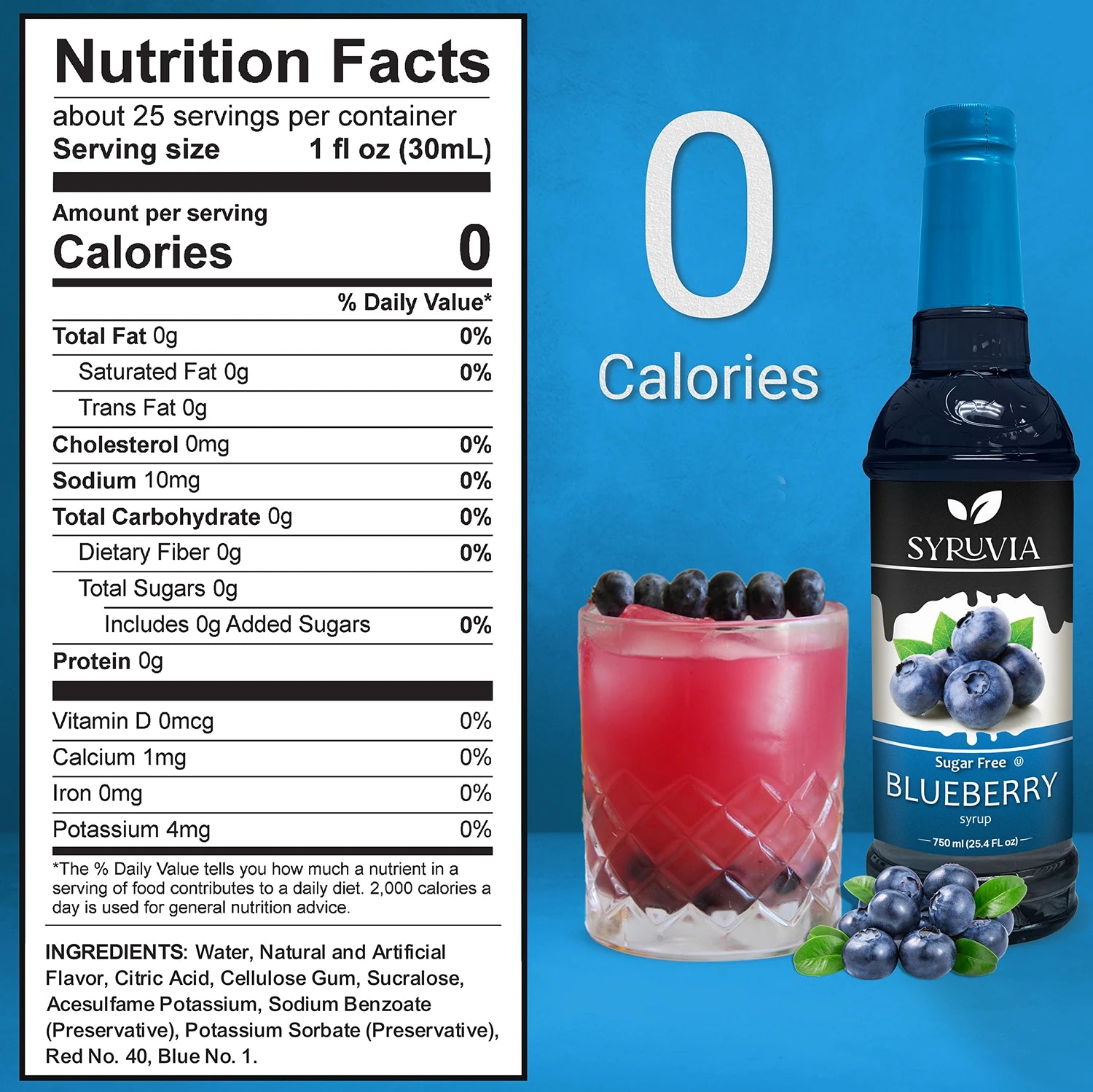 sugar free blueberry syrup nutrition facts