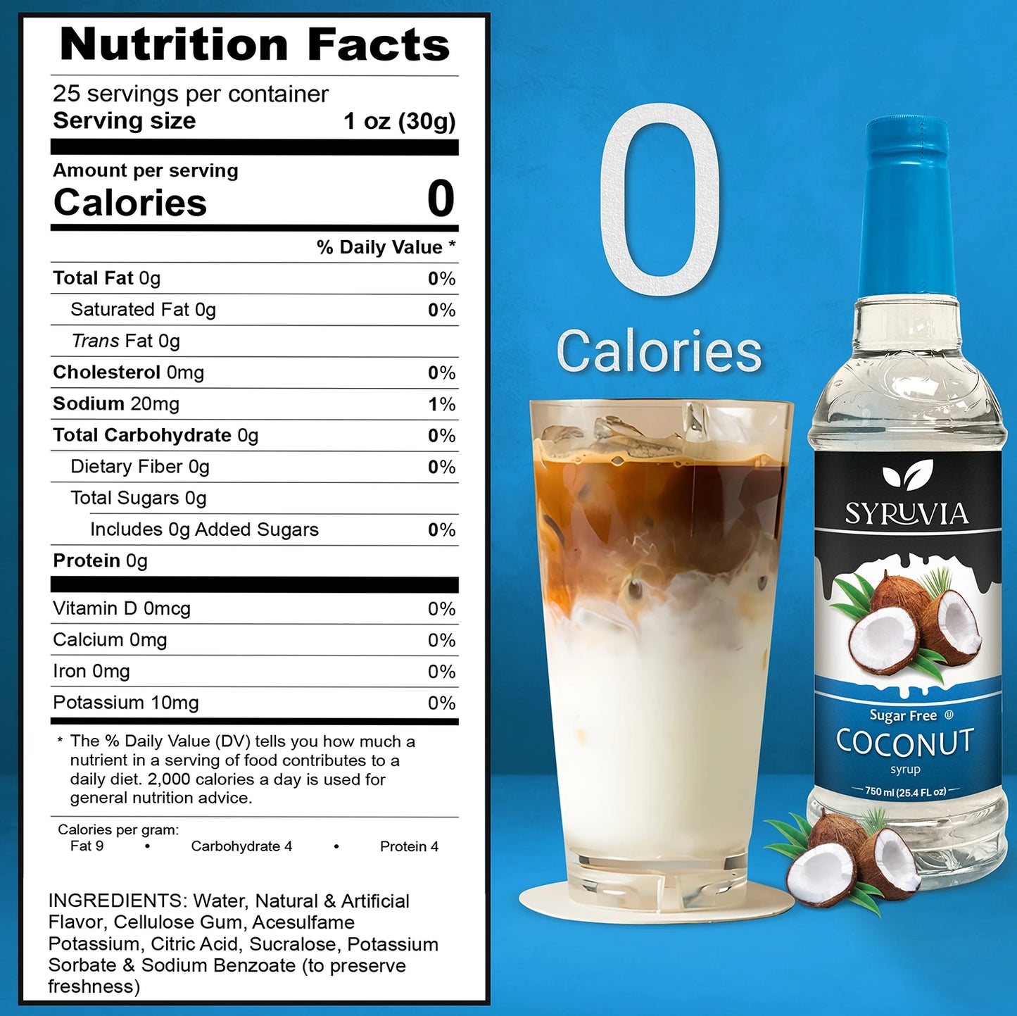 sugar free coconut syrup nutrition facts