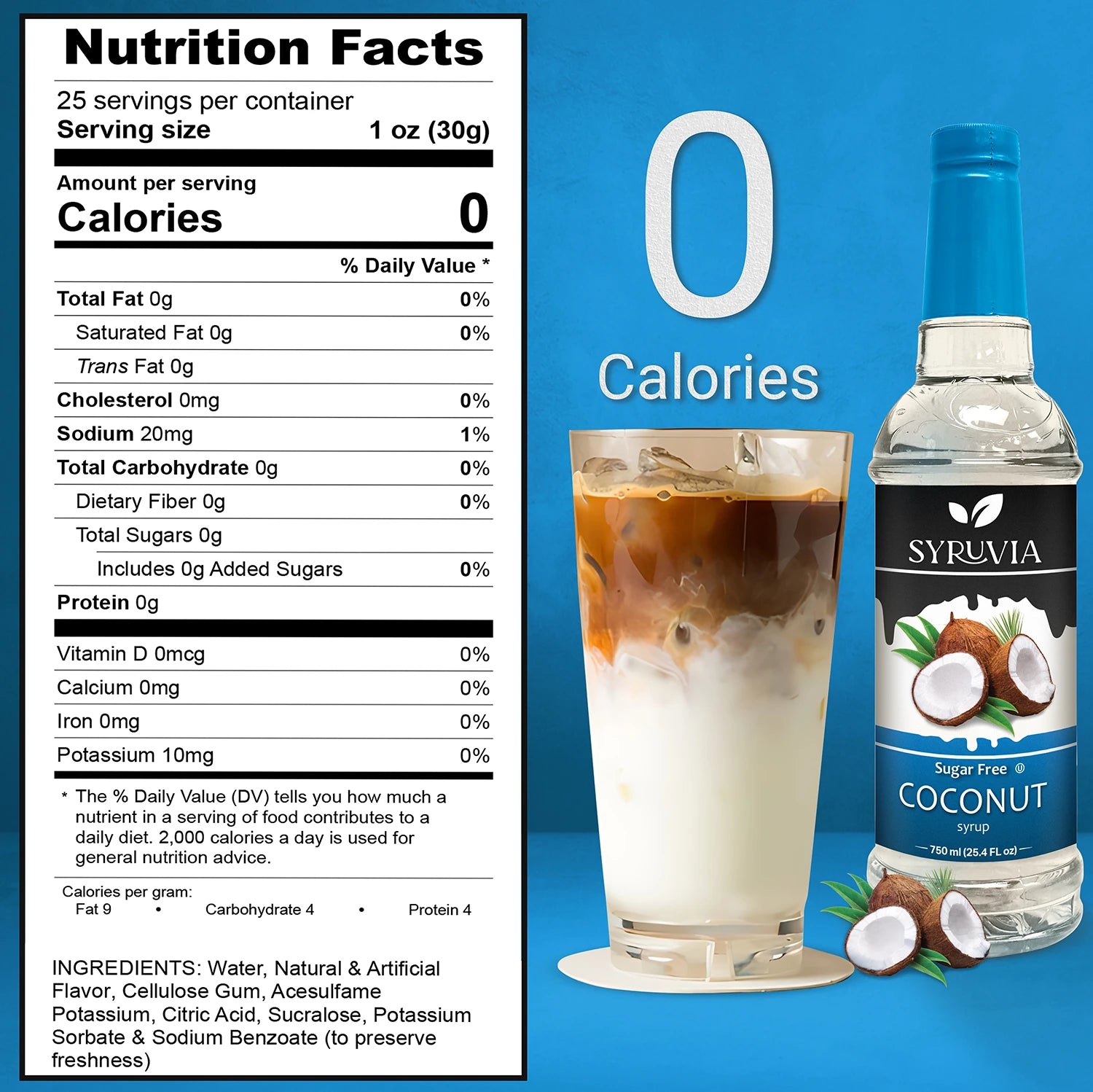 sugar free coconut syrup nutrition facts