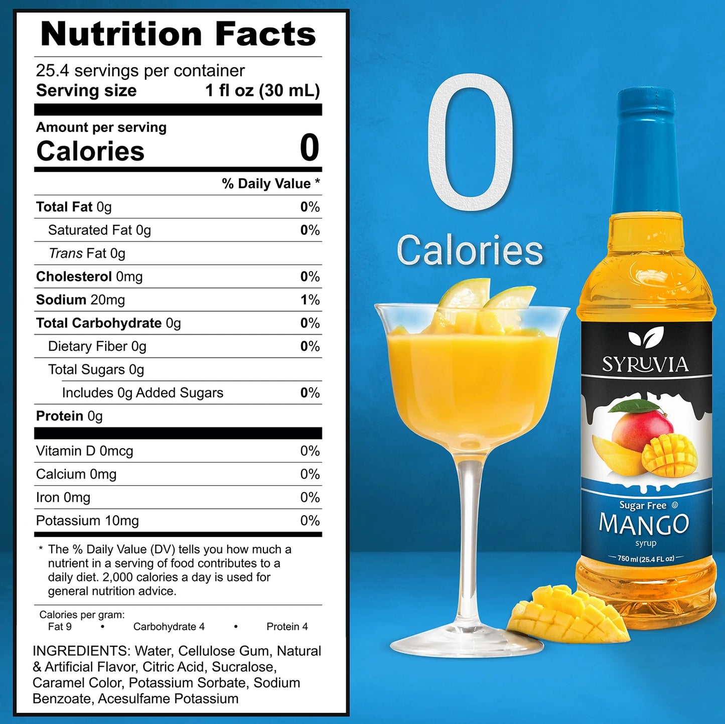 sugar free mango syrup nutrition facts