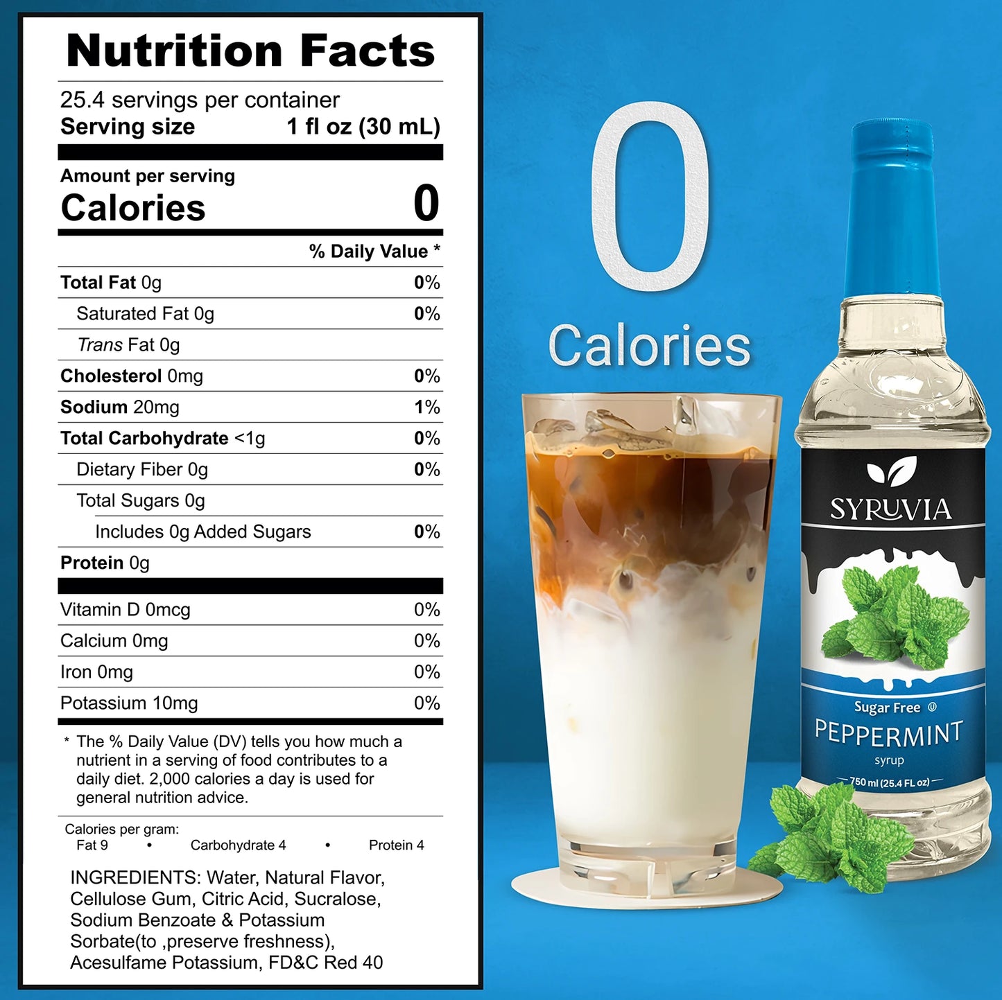 sugar free peppermint syrup nutrition facts