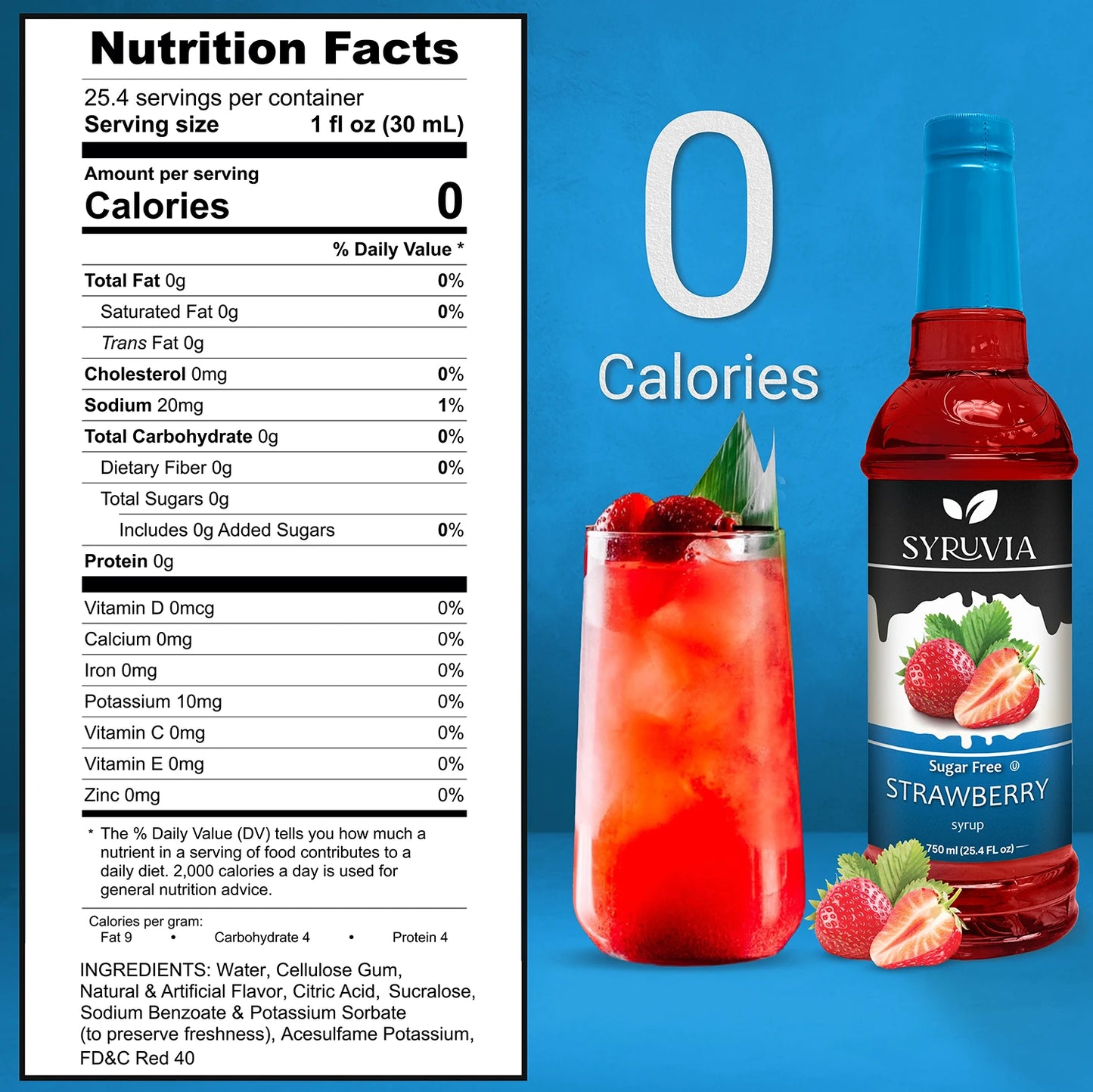 sugar free strawberry syrup nutrition facts